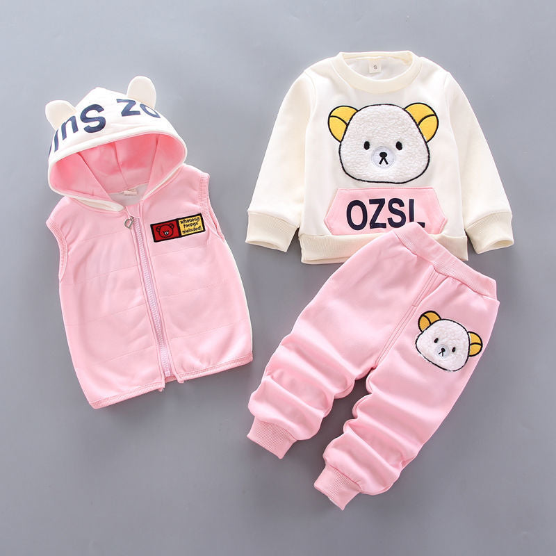 Children's clothing boys autumn and winter three-piece suit, baby autumn suit 0-5 years old infant suit, fashionable Korean three-piece suit