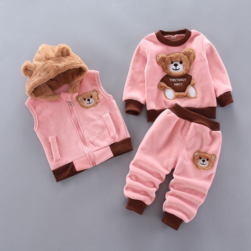 Children's clothing boys autumn and winter three-piece suit, baby autumn suit 0-5 years old infant suit, fashionable Korean three-piece suit