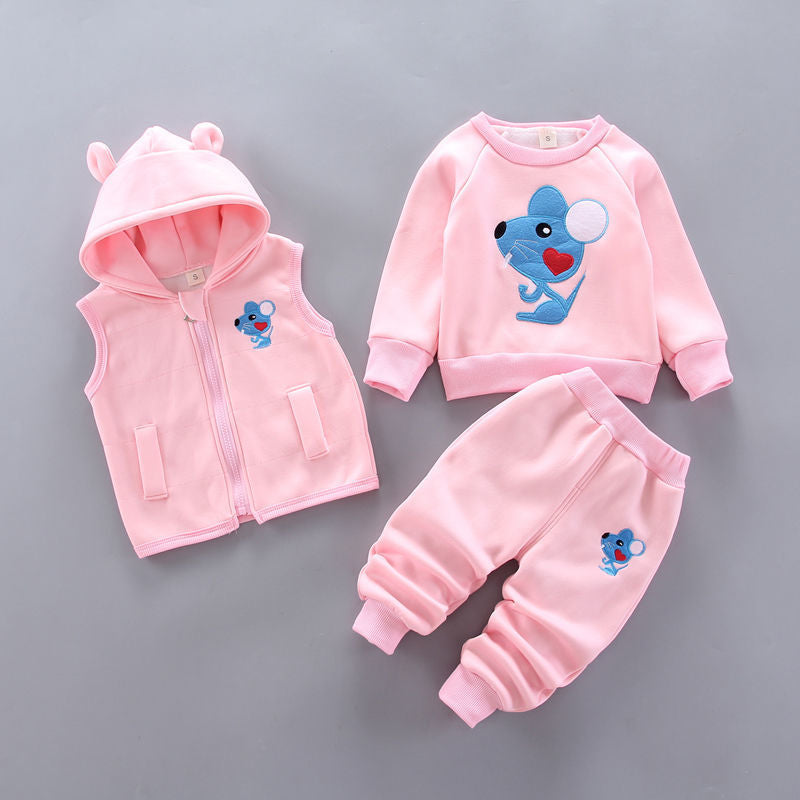 Children's clothing boys autumn and winter three-piece suit, baby autumn suit 0-5 years old infant suit, fashionable Korean three-piece suit
