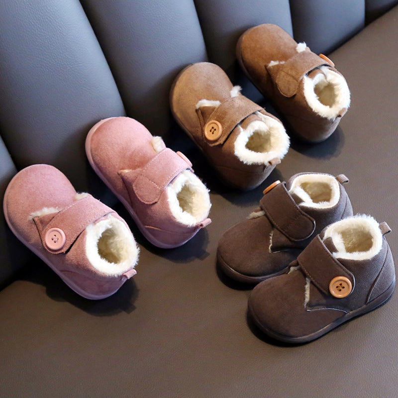 2020 new men's and women's baby cotton shoes 1-3 winter men's plus velvet thickened soft sole children's shoes, outer wear warm shoes factory