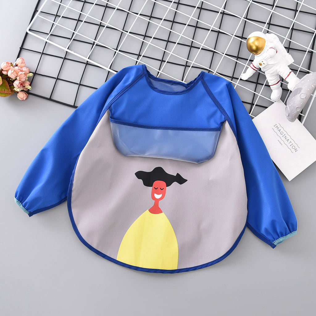 Umbrella children's waterproof bib long sleeve baby waterproof overalls infant polyester taffeta full body waterproof dinner clothes