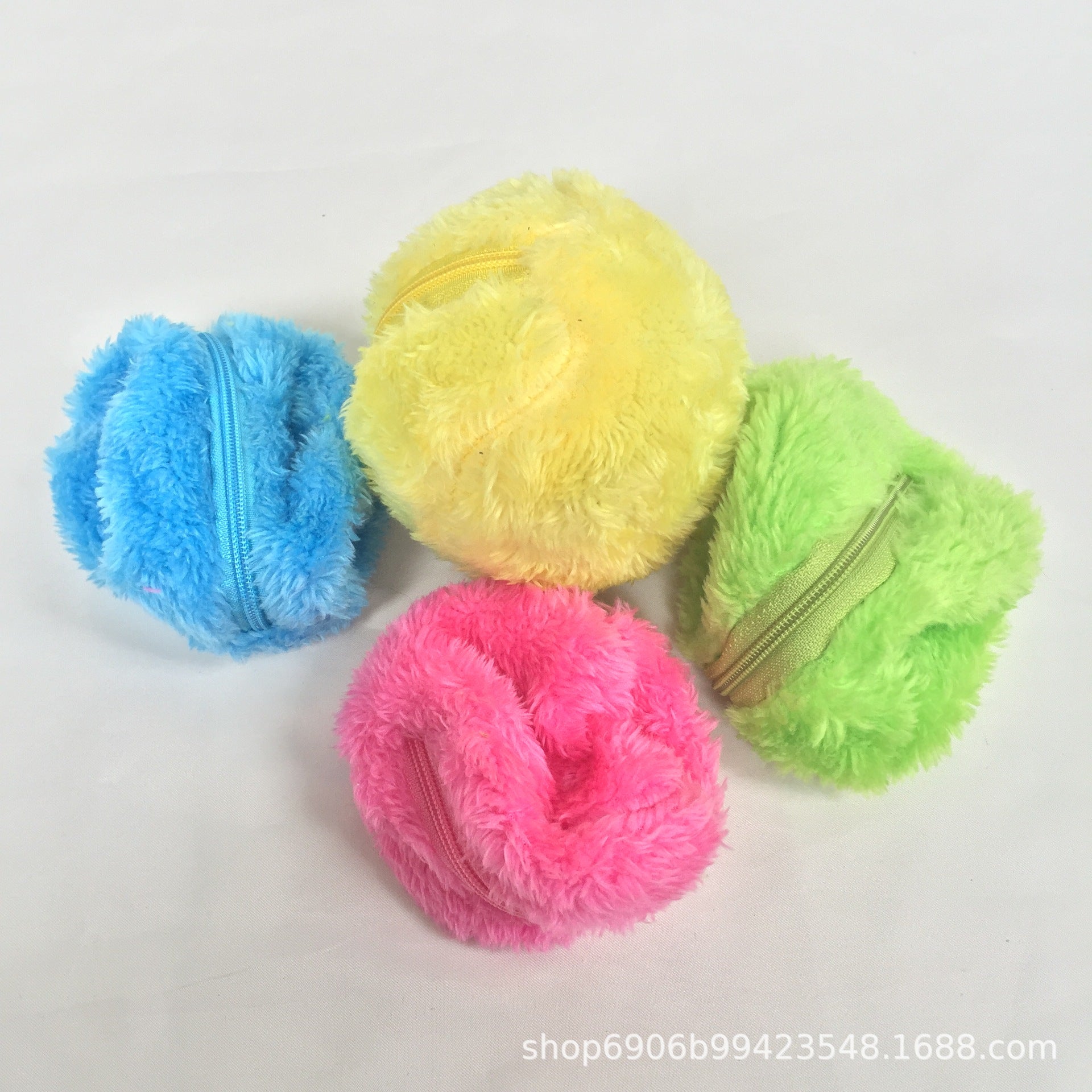 Manufacturer cat toy second generation fur ball sweeping robot vacuum cleaner plush pet dust removal toy rolling ball