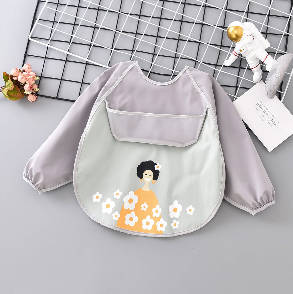 Umbrella children's waterproof bib long sleeve baby waterproof overalls infant polyester taffeta full body waterproof dinner clothes