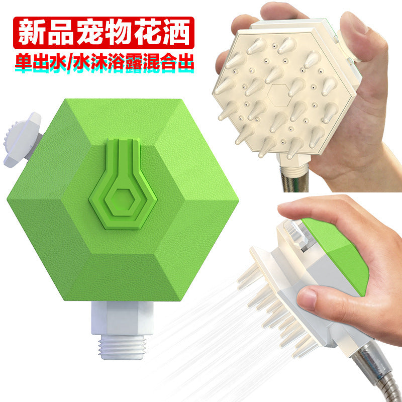 Pet supplies factory wholesale company new Amazon elastic feeder dog toy shower bath brush