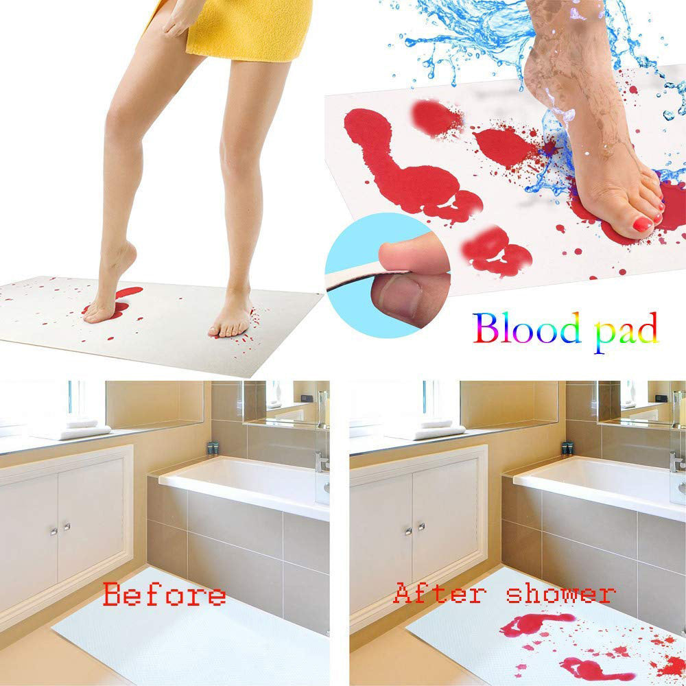 Color-changing bath mat Halloween foot mats Bloody bathroom color-changing floor mats turn red in water