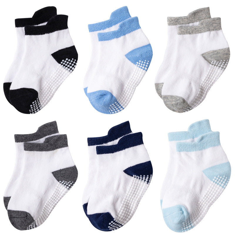 Amazon anti-skid dispensing children's socks spring, summer and autumn children's socks baby socks boys cotton boat socks children's socks C017