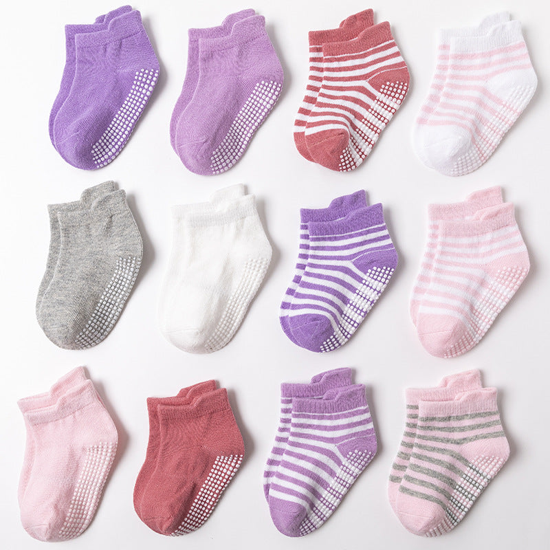 Amazon anti-skid dispensing children's socks spring, summer and autumn children's socks baby socks boys cotton boat socks children's socks C017
