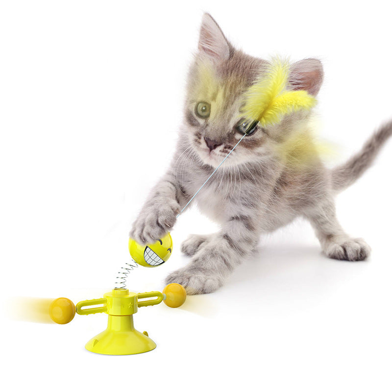 Pet supplies Amazon spring man spinning cat toy turntable cat teaser stick vent balance car pet toys