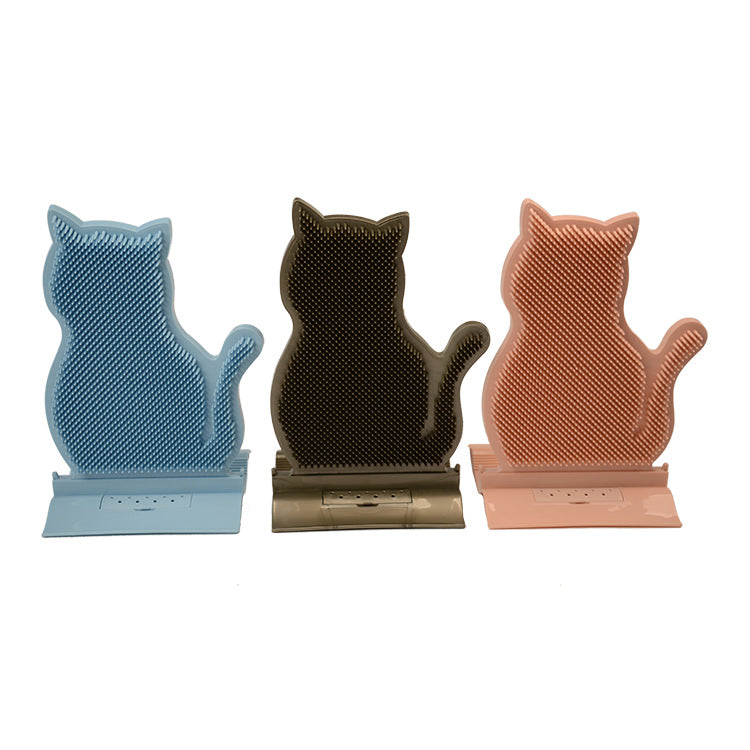 New fixed cat hair rubber cat scratching board hair removal massage brush cat scratching brush toy pet supplies