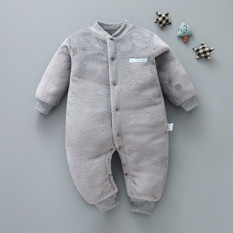Baby one-piece pajamas spring, autumn and winter models thickened romper 0-1-2 years old male and female baby climbing suit newborn clothes