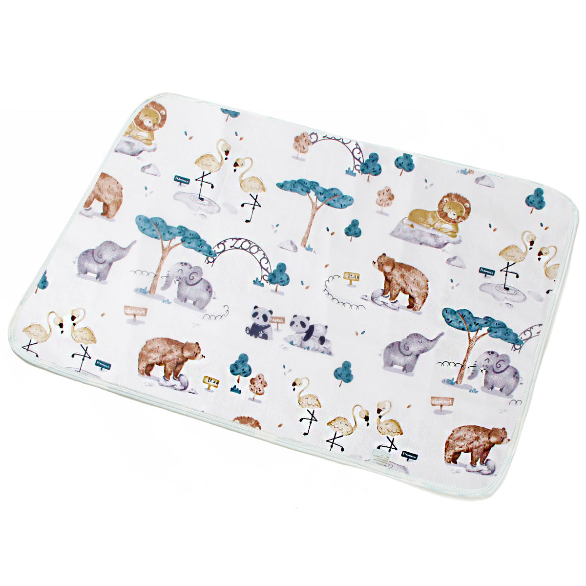 Newborn baby stroller three-layer diaper pad baby cartoon cotton breathable waterproof pad anti-slip pet pad 35*45cm