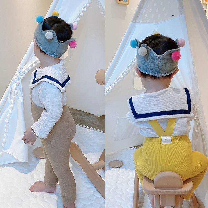 Spanish style spring and autumn high waist suspenders nine-point pants baby big butt leggings baby leggings