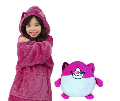Factory direct sale lazy pajamas pullover outdoor winter clothes children pajamas pet pillow lazy TV blanket