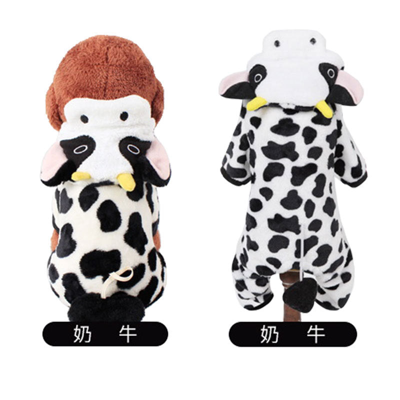 Pet Dog Clothes Autumn and Winter Warm Transformation Clothes Teddy French Doll Corgi Cat Puppy Dinosaur Funny Clothes Wholesale