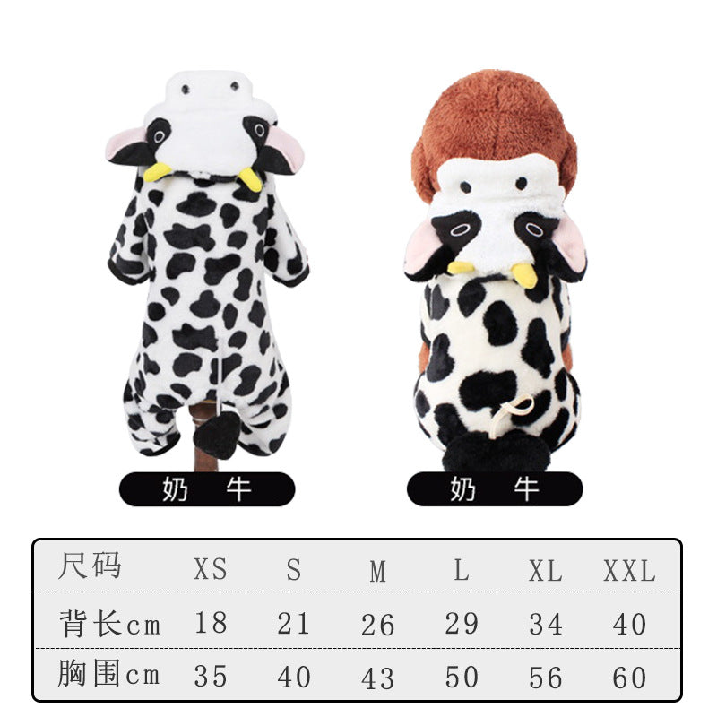 Pet Dog Clothes Autumn and Winter Warm Transformation Clothes Teddy French Doll Corgi Cat Puppy Dinosaur Funny Clothes Wholesale