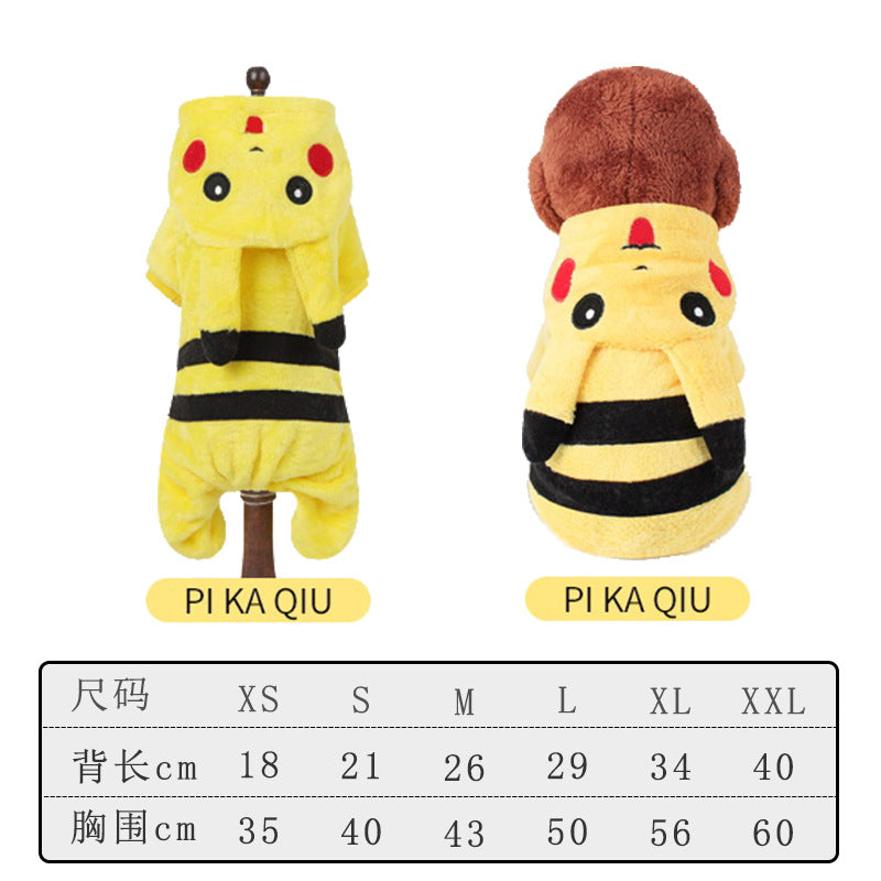 Pet Dog Clothes Autumn and Winter Warm Transformation Clothes Teddy French Doll Corgi Cat Puppy Dinosaur Funny Clothes Wholesale