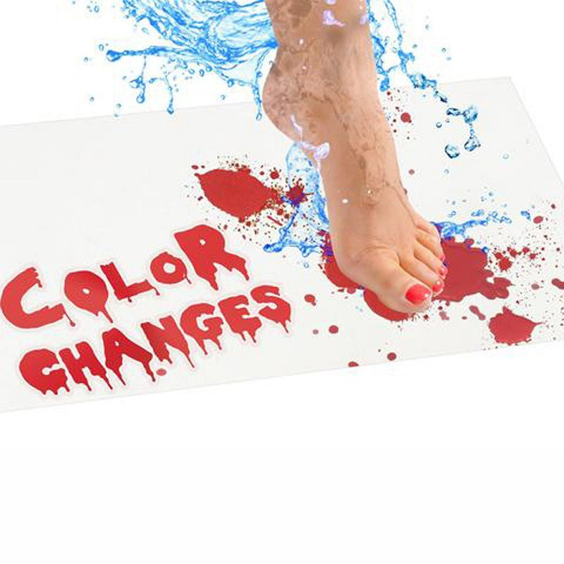 Horrible Floor Mat Halloween floor mat bloody bathroom color-changing floor mat turns red when it meets water