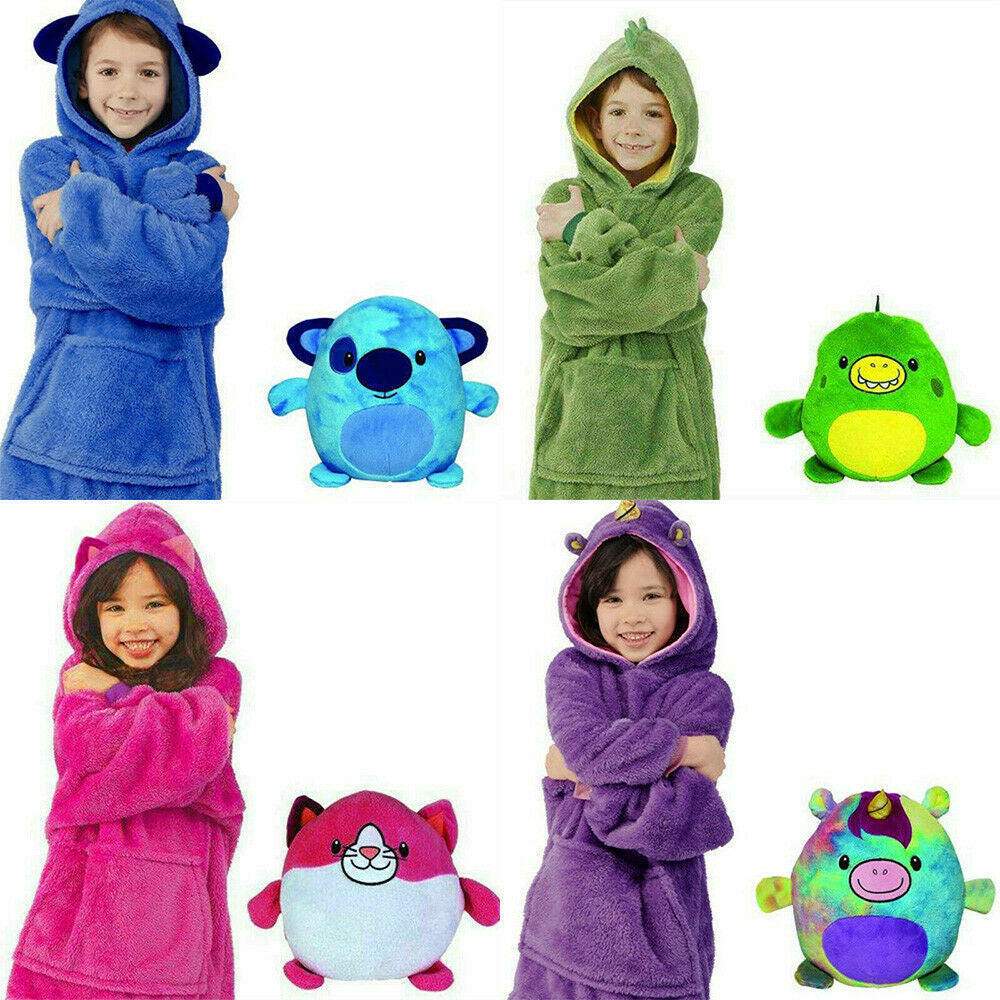 Factory direct sale lazy pajamas pullover outdoor winter clothes children pajamas pet pillow lazy TV blanket