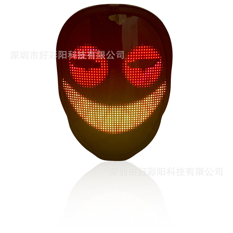 Cross-border hot-selling LED full-color APP face-changing luminous mask display mask Halloween dance funny face