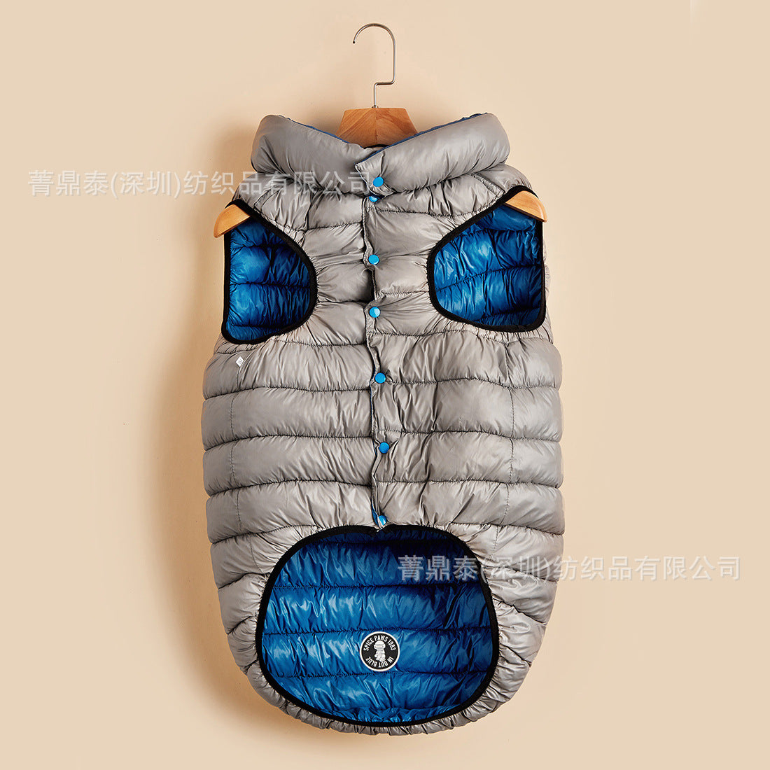 Winter Warm Down Cotton Dog Clothes Both Sides Wear Thickened Vest Nisi Woven Pet Manufacturer Direct Approval
