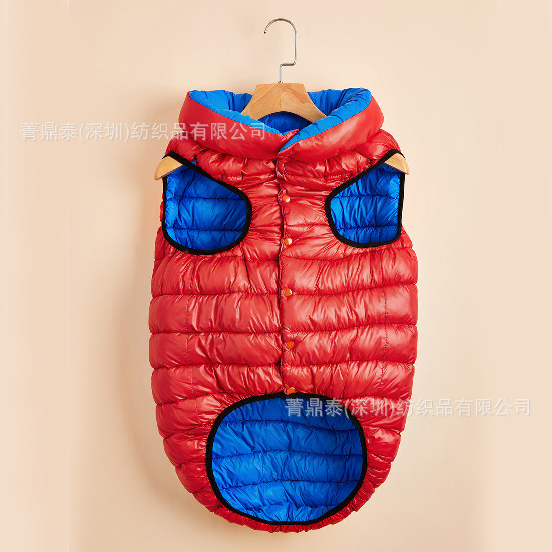 Winter Warm Down Cotton Dog Clothes Both Sides Wear Thickened Vest Nisi Woven Pet Manufacturer Direct Approval