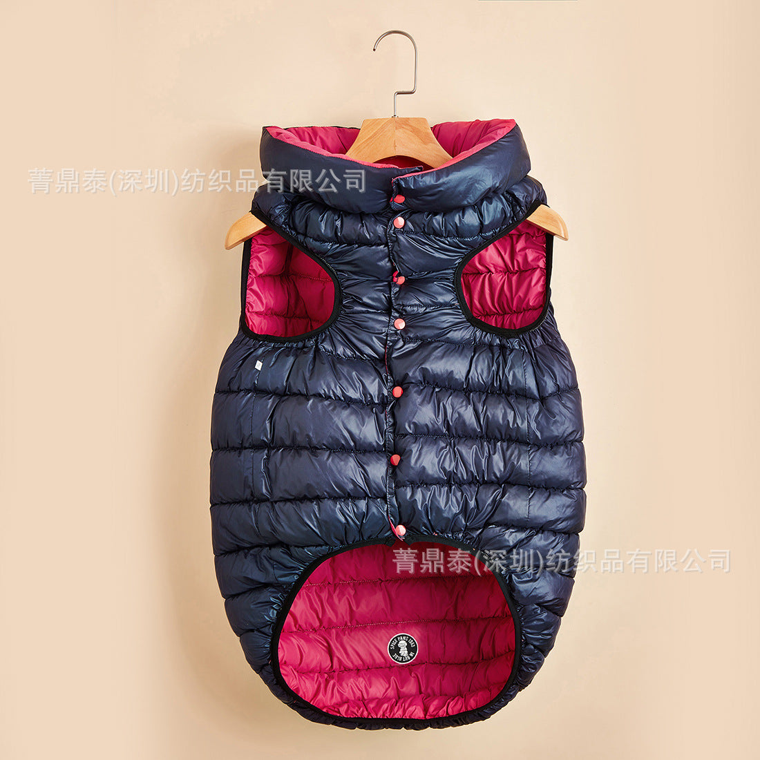 Winter Warm Down Cotton Dog Clothes Both Sides Wear Thickened Vest Nisi Woven Pet Manufacturer Direct Approval