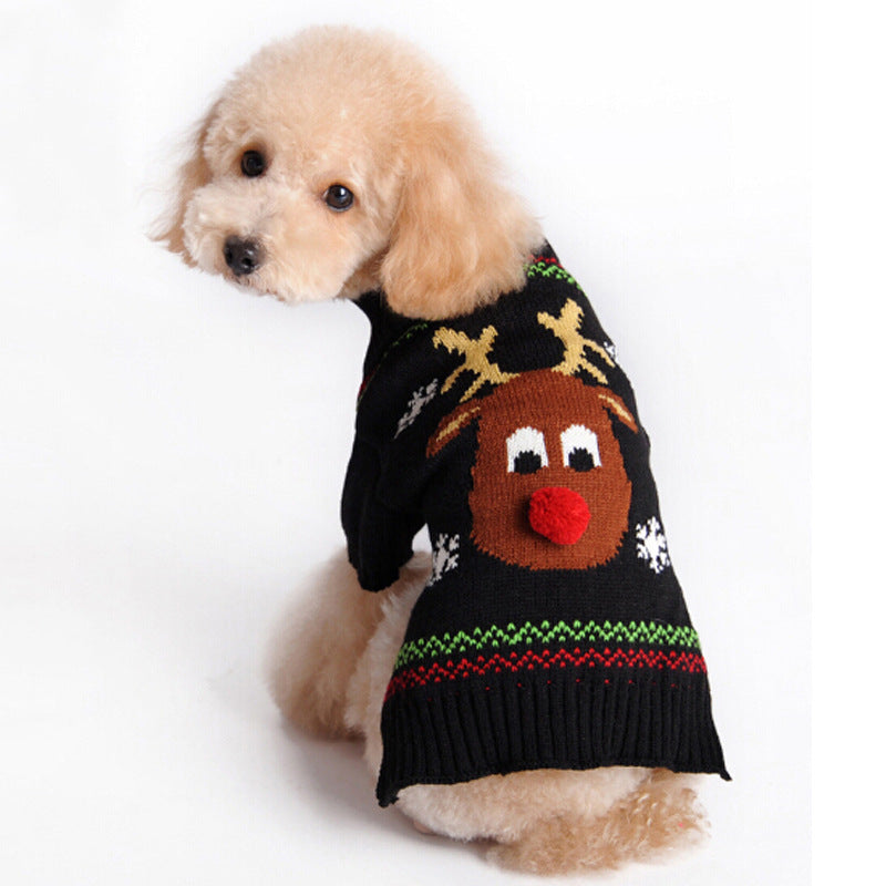 Dog clothes for spring and autumn, Teddy poodle puppy sweaters, New Year and Christmas pet clothes, elk Christmas outfits wholesale