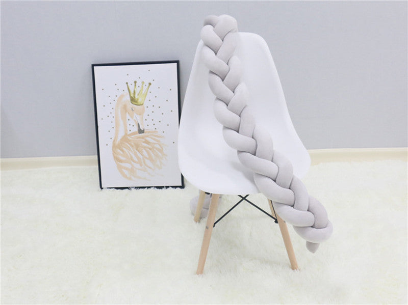 Baby bed circumference ins new hand-woven long knotted ball three-strand braid anti-collision soft bag baby bed circumference