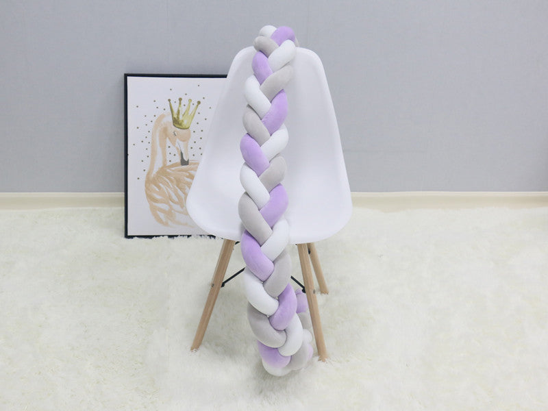 Baby bed circumference ins new hand-woven long knotted ball three-strand braid anti-collision soft bag baby bed circumference