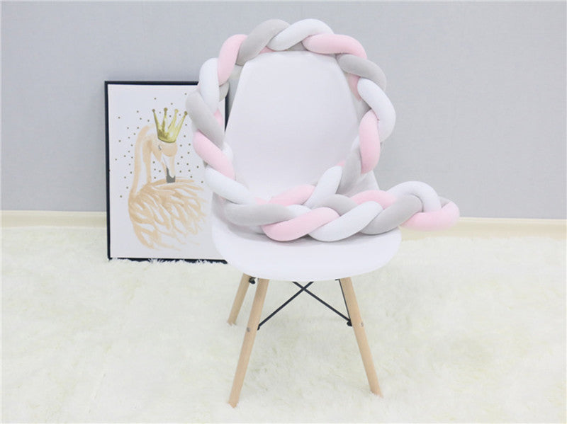 Baby bed circumference ins new hand-woven long knotted ball three-strand braid anti-collision soft bag baby bed circumference