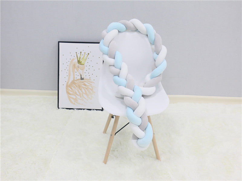Baby bed circumference ins new hand-woven long knotted ball three-strand braid anti-collision soft bag baby bed circumference