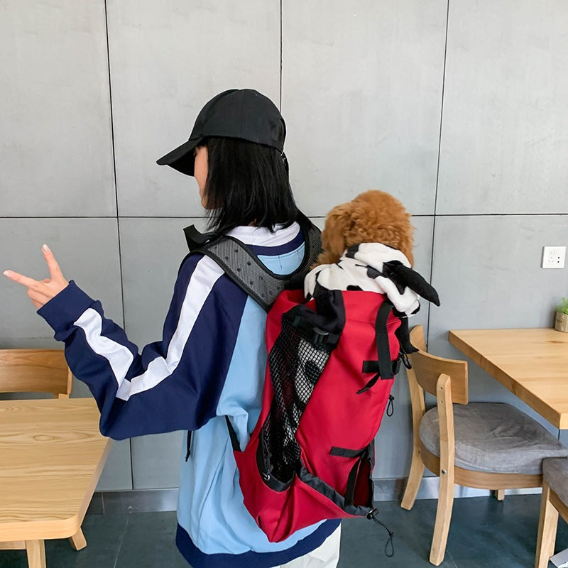 Pet Backpack Traveler Backpack Dog Open Head Bag Ventilated Breathable Washable Cycling Outdoor Shopping Backpack