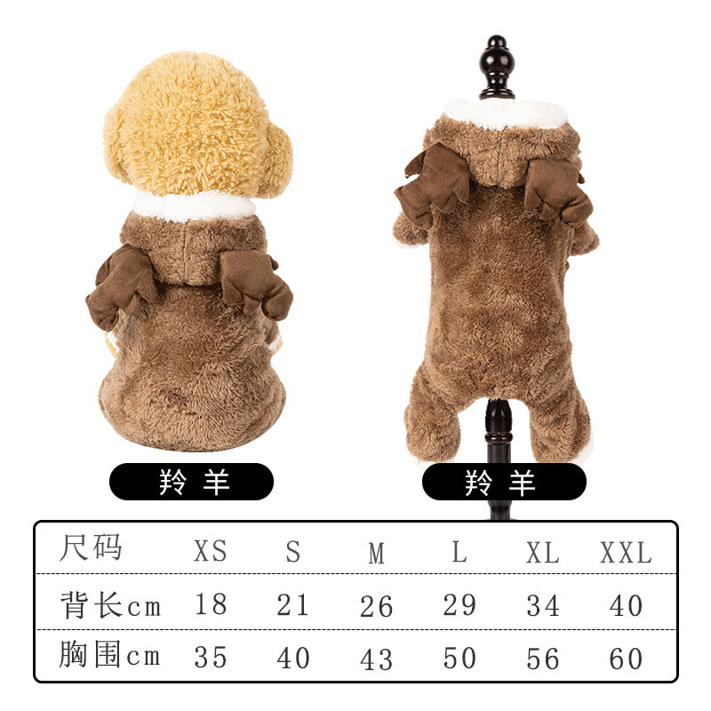 Pet Dog Clothes Autumn and Winter Warm Transformation Clothes Teddy French Doll Corgi Cat Puppy Dinosaur Funny Clothes Wholesale