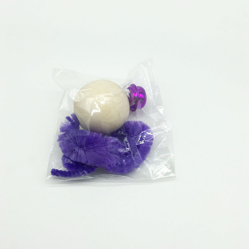 Cross-border explosive pet supplies wooden bead bell color funny cat caterpillar vocal puzzle cat bug toy