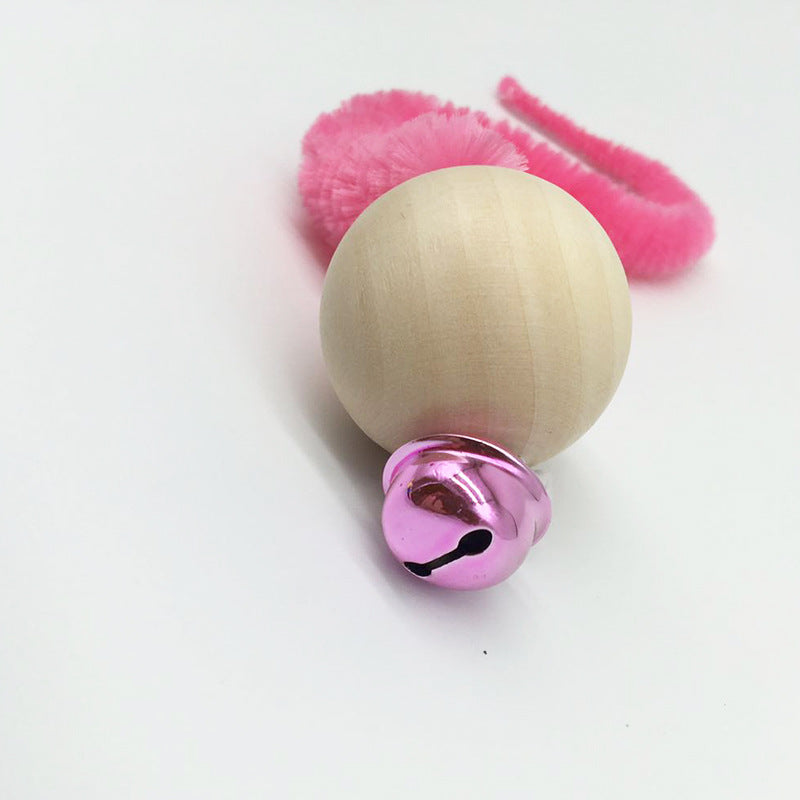 Cross-border explosive pet supplies wooden bead bell color funny cat caterpillar vocal puzzle cat bug toy