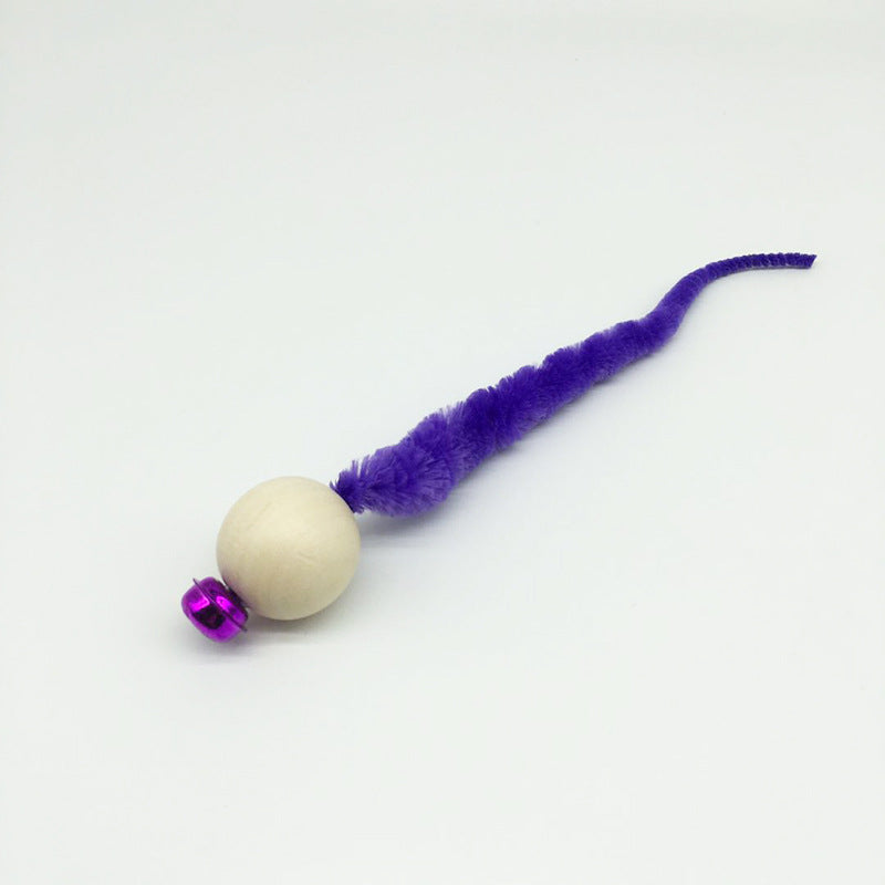 Cross-border explosive pet supplies wooden bead bell color funny cat caterpillar vocal puzzle cat bug toy