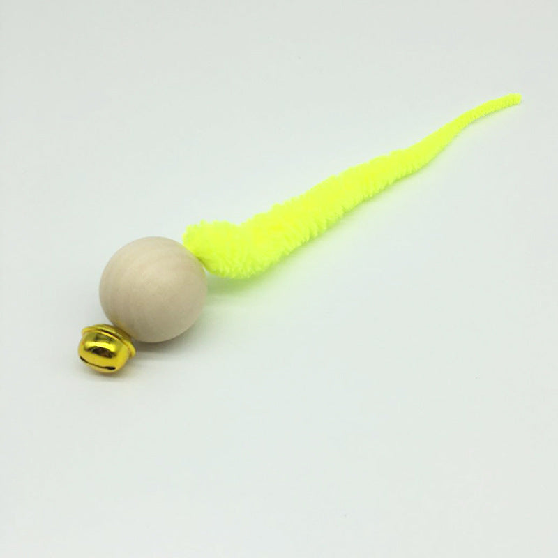Cross-border explosive pet supplies wooden bead bell color funny cat caterpillar vocal puzzle cat bug toy