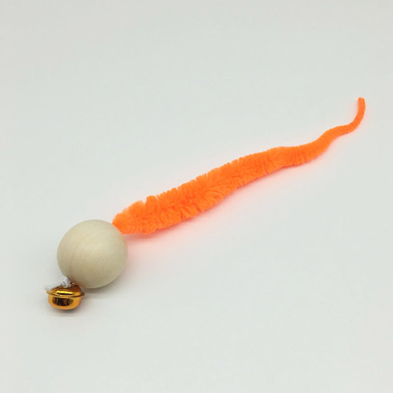 Cross-border explosive pet supplies wooden bead bell color funny cat caterpillar vocal puzzle cat bug toy