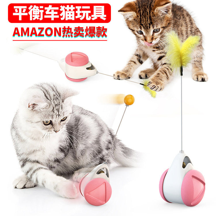 Pet supplies Amazon spring man spinning cat toy turntable cat teaser stick vent balance car pet toys