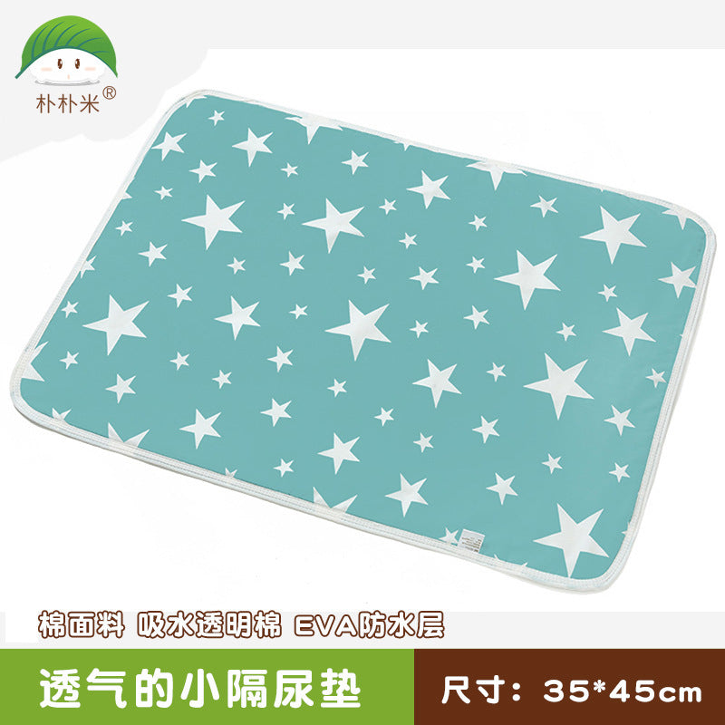 Newborn baby stroller three-layer diaper pad baby cartoon cotton breathable waterproof pad anti-slip pet pad 35*45cm