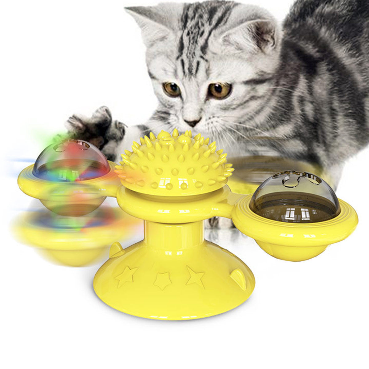 Pet supplies Amazon spring man spinning cat toy turntable cat teaser stick vent balance car pet toys