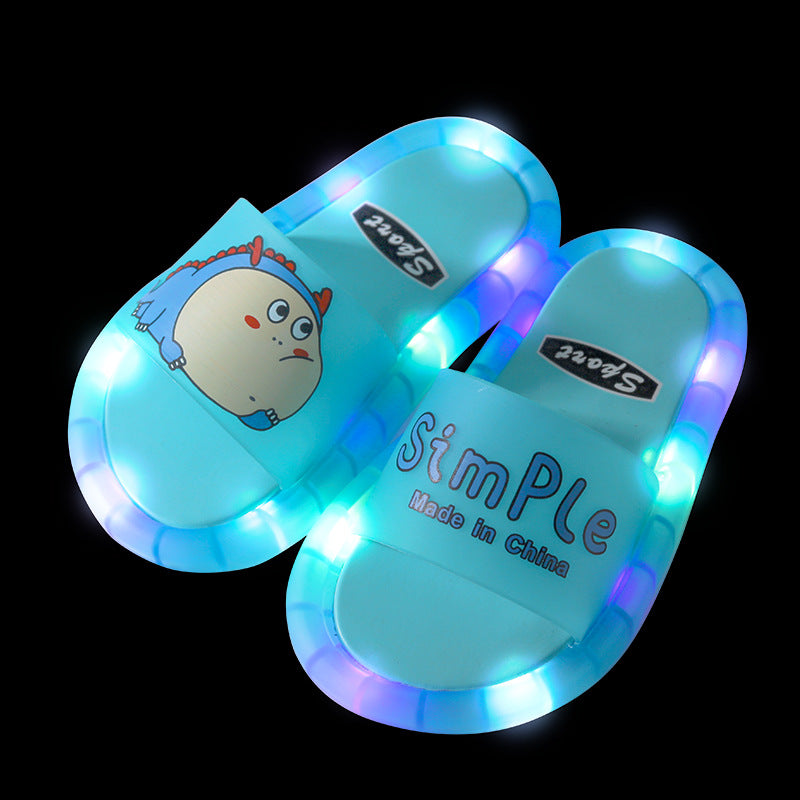 Children's slippers summer luminous animal cartoon children's sandals and slippers cute female baby non-slip net red slippers male