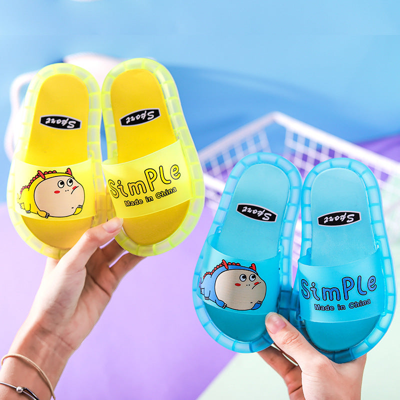 Children's slippers summer luminous animal cartoon children's sandals and slippers cute female baby non-slip net red slippers male