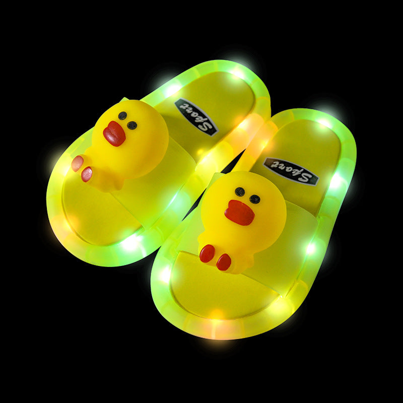 Children's slippers summer luminous animal cartoon children's sandals and slippers cute female baby non-slip net red slippers male