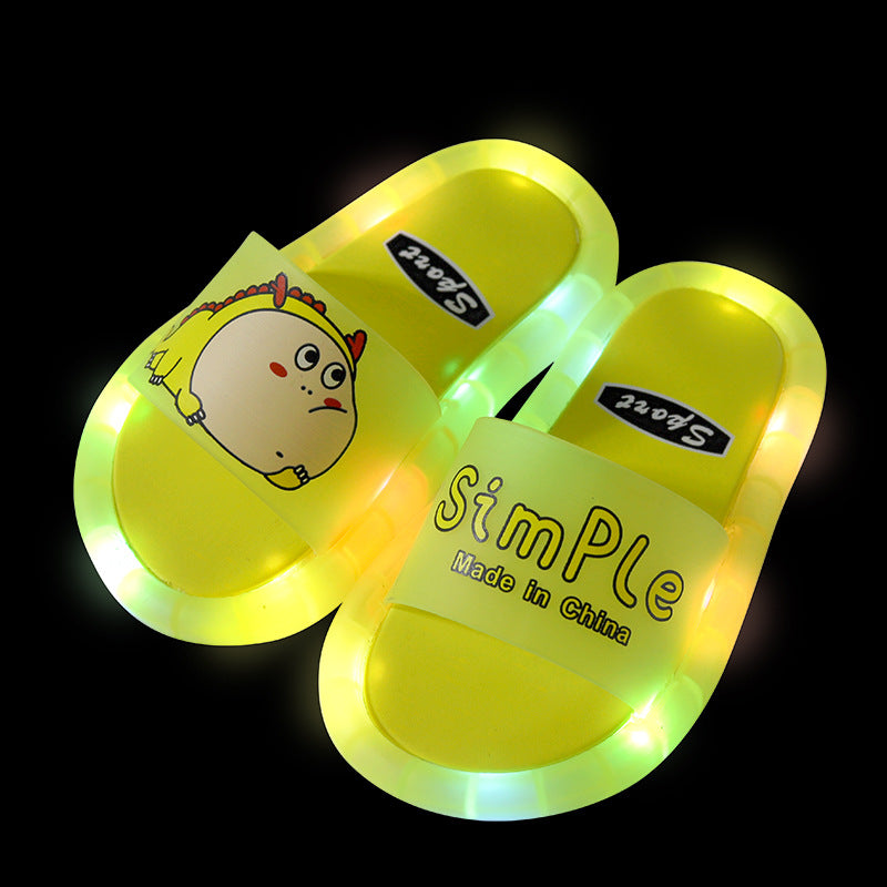 Children's slippers summer luminous animal cartoon children's sandals and slippers cute female baby non-slip net red slippers male