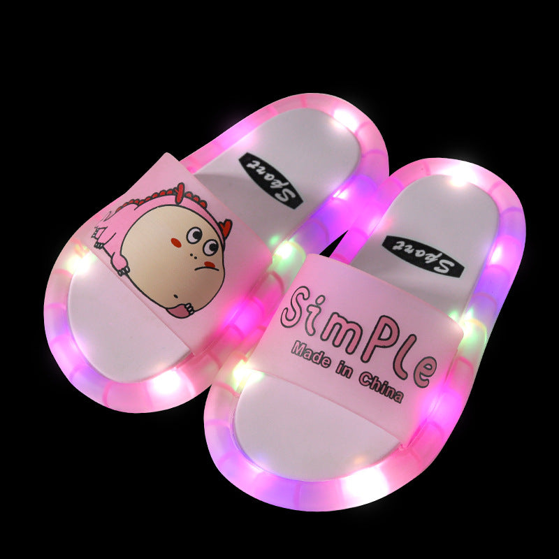Children's slippers summer luminous animal cartoon children's sandals and slippers cute female baby non-slip net red slippers male