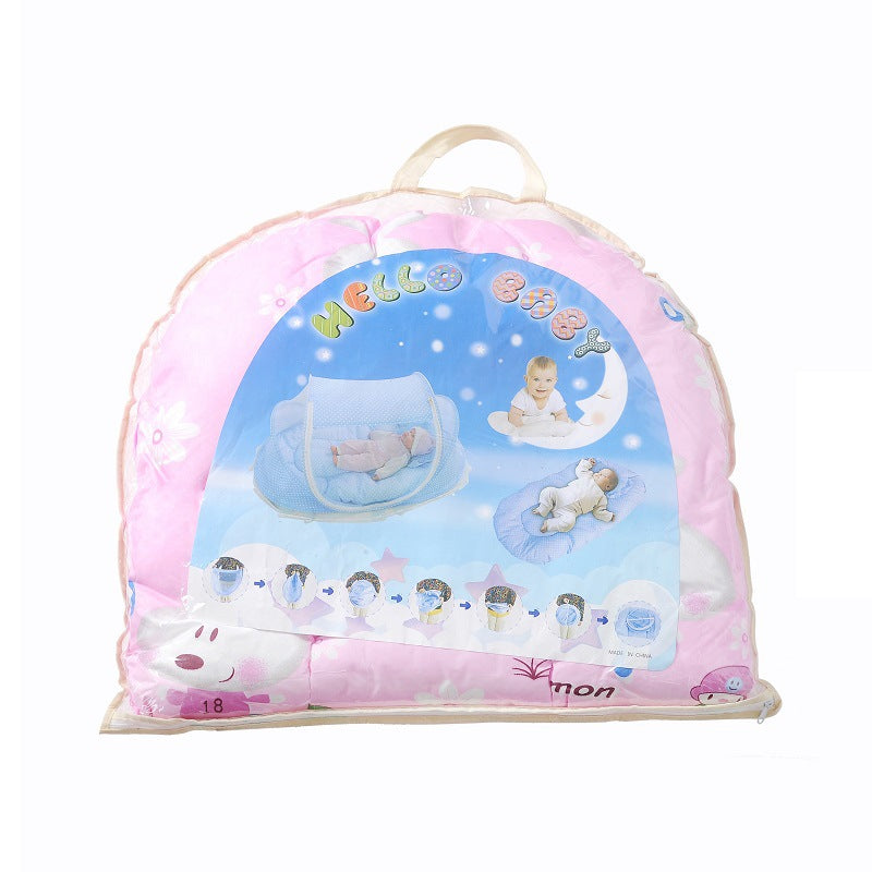 Factory direct sale baby mosquito net foldable free installation cross-border with cotton pad pillow Mosquito net wholesale