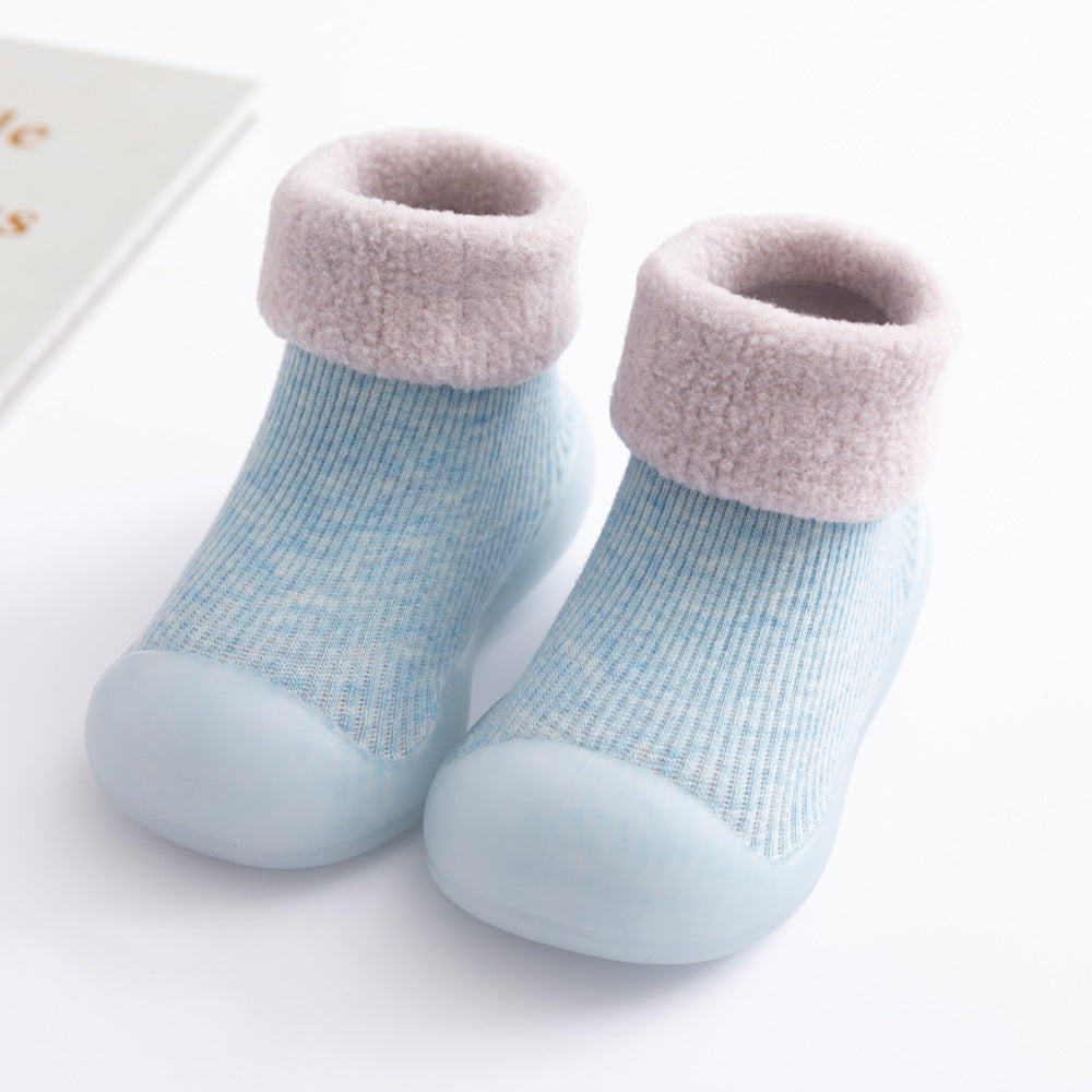 Floor socks children's fall/winter indoor non-slip plus velvet thickening toddler socks shoes baby floor shoes DW821