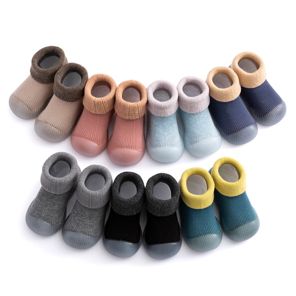 Floor socks children's fall/winter indoor non-slip plus velvet thickening toddler socks shoes baby floor shoes DW821