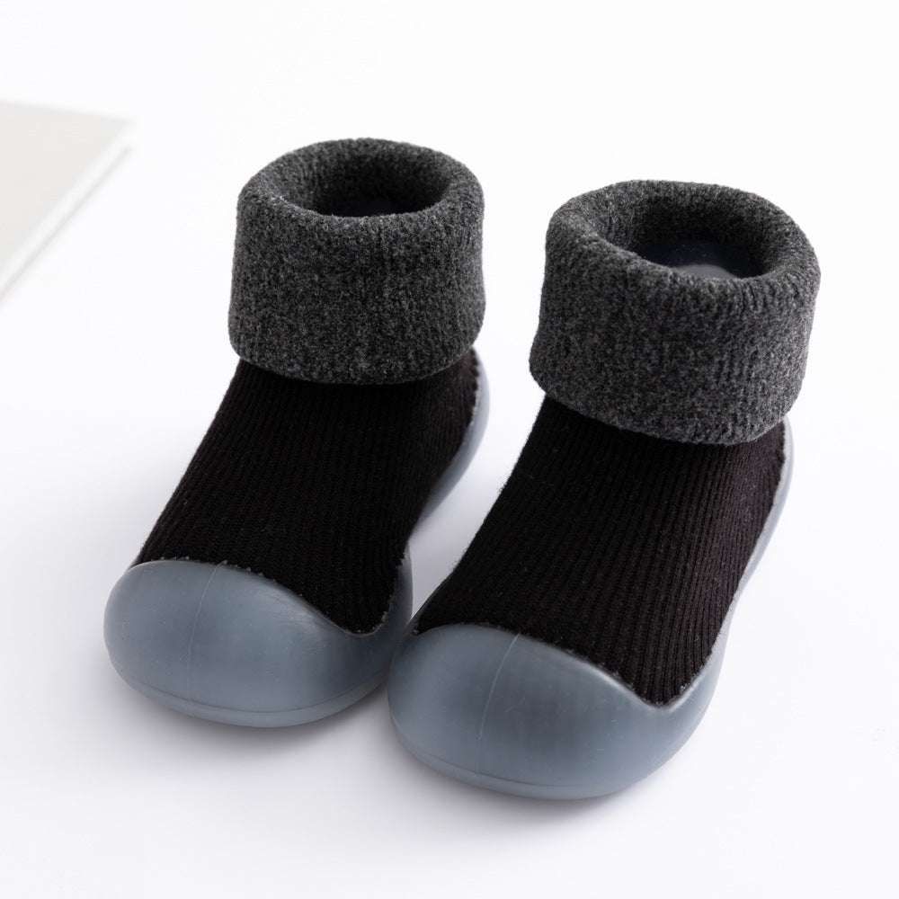 Floor socks children's fall/winter indoor non-slip plus velvet thickening toddler socks shoes baby floor shoes DW821